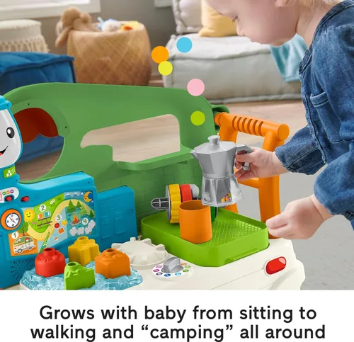 Miniatura 5 de Fisher-Price Juguete de Bebé a Niño Pequeño Laugh & Learn 3-en-1 Caminador y Centro de Actividades Camper Portátil con Smart Stages para Edades