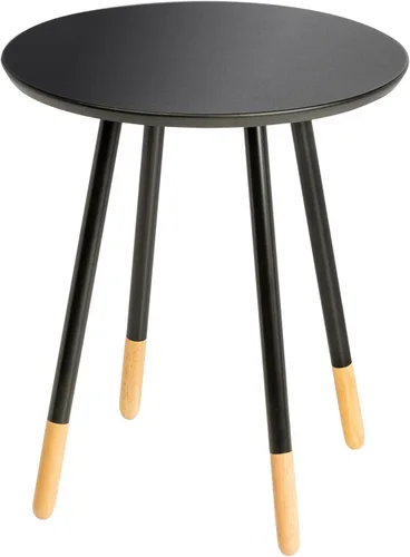Honey-Can-Do Mesa auxiliar, mesa auxiliar pequeña, mesita de noche alta para sala de estar, dormitorio, oficina, baño, color negro