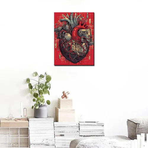 Miniatura 4 de TUMOVO Pintura mecánica de diamantes de corazón DIY 5D, kit de numeración, anatomía humana, cristal de diamantes de imitación, obra de arte mágica