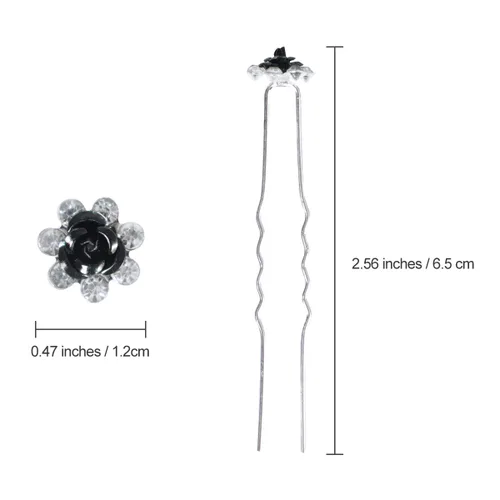 Miniatura 3 de 40 horquillas para el cabello con diamantes de imitación en forma de U, accesorios para el cabello de cristal para novia, boda, fiesta, niña, dulce