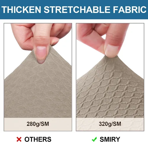 Miniatura 4 de Smiry Juego de 4 fundas de asiento impermeables para sillas de comedor, tela jacquard elástica, extraíble y lavable, fundas protectoras de asiento