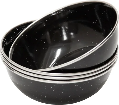 Miniatura 4 de Stansport Deluxe 24-Piece Enamel Tableware Set - Enamel Plates and Bowls Lightweight and Durable Camp Dish Set for Camping and Backpacking Plates