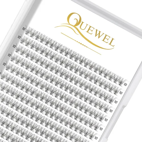 Miniatura 18 de QUEWEL Extensiones de pestañas postizas en racimo, 240 pestañas postizas individuales, rizo 10D-0.10D, de 0.630 pulgadas, sin nudos, suaves
