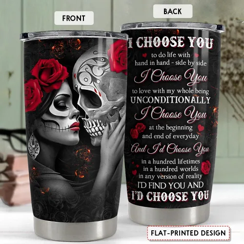 Miniatura 2 de SANDJEST Vaso Térmico para Parejas de 20oz Regalos para Esposa Esposo Calavera Parejas Vasos Térmicos de Acero Inoxidable Taza de Viaje para Café