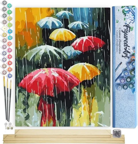 Miniatura 116 de Figured'Art - Juego de pintura por números, lienzo enrollado sin marco, para manualidades, para adultos, 16 x 20 pulgadas, jarrón de peonías