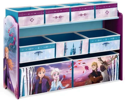 Disney Frozen Deluxe - Organizador de juguetes de 9 cubos de diseño y almacenamiento por Delta Children, certificado Greenguard Gold