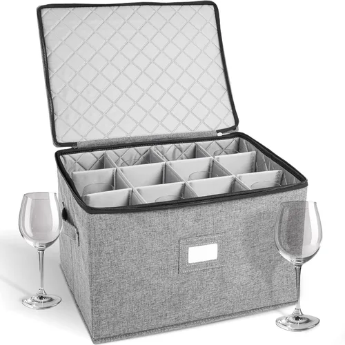 Miniatura 9 de storageLAB Contenedores de almacenamiento de China, carcasa rígida con divisores de fieltro para placas de carga y platos, ideal para organización