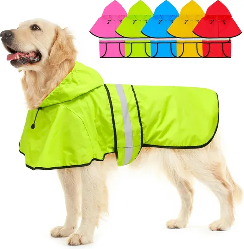 Miniatura 12 de Impermeable con Capucha para Perro de Moda con Agujero para Correa - Chaqueta Impermeable Reflectante para Perro Impermeables Ajustables para Perros