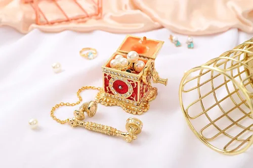 Miniatura 32 de QIFU Caja de baratija pintada a mano con bisagras, regalo único para la familia
