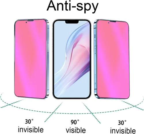 Miniatura 2 de Paquete de 2 Vidrio Templado Privacidad Anti-Luz Azul Compatible con iPhone X/iPhone XS/iPhone 11 Pro Espejo Protector de Pantalla Anti-Espía
