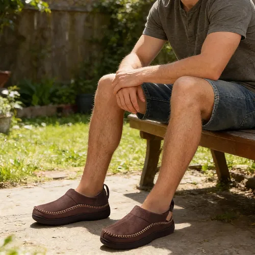 Miniatura 2 de Zigzagger - Pantuflas de tobillo estilo mocasín para hombre, para interior y exterior