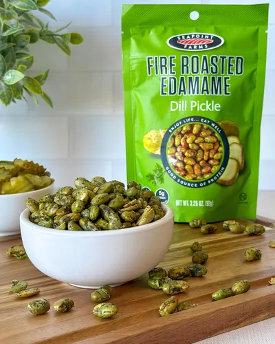 Miniatura 3 de Seapoint Farms Edamame asado al fuego, aperitivo a base de plantas, 0.43 oz con alto contenido de proteínas, vegano, sin gluten, dieta kosher