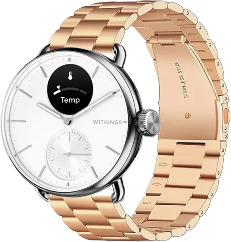 Miniatura 9 de Compatible con Withings Smartwatch Bands, Lamshaw 0.709 in, 0.787 in, acero inoxidable, correa de repuesto de metal para hombres y mujeres