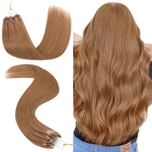 Miniatura 24 de Hairro Micro Loop - Extensiones de cabello humano microenlaces de microperlas de cabello Remy para mujer, reflejos degradados, fusión fría, micro