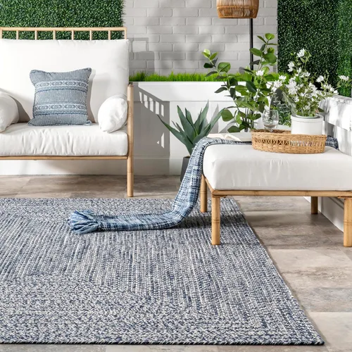 Miniatura 9 de nuLOOM Alfombra de Área Sólida Trenzada a Mano de 6' x 9' para Interiores/Exteriores, Apta para Mascotas, Alto Tráfico, Resistente a la Intemperie