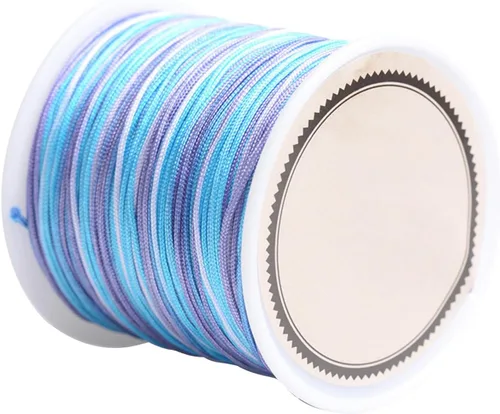 Miniatura 17 de Cordón de nailon para cuentas de 164.0 ft x 0.031 in, hilo de raso satinado de nailon trenzado para manualidades de macramé Mezcla de amarillo 1