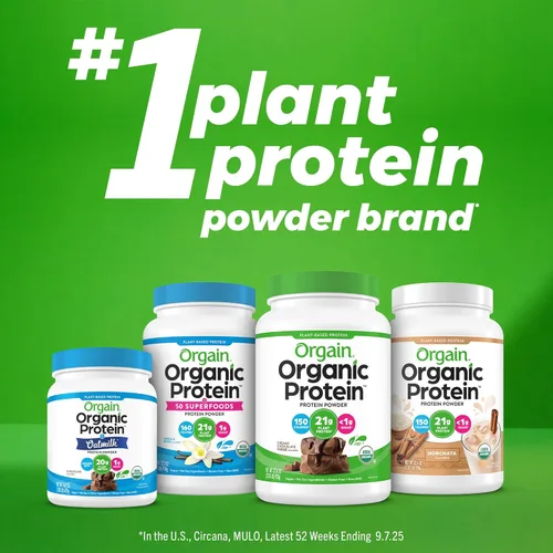 Miniatura 7 de Orgain - Proteína orgánica vegana en polvo, Horchata - 21g de proteína a base de plantas, 9g de fibra prebiótica, bajo en carbohidratos netos, sin