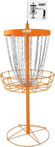 GSE Games & Sports Expert PRO - Cesta portátil de golf de disco, 12 cadenas/24 cadenas, disco volador de metal, cestas de práctica de golf para