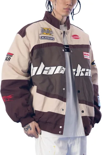 Aelfric Eden Chaqueta universitaria con estampado de amor y letras para hombre, chaqueta de béisbol con gráficos vintage, unisex, ropa de calle