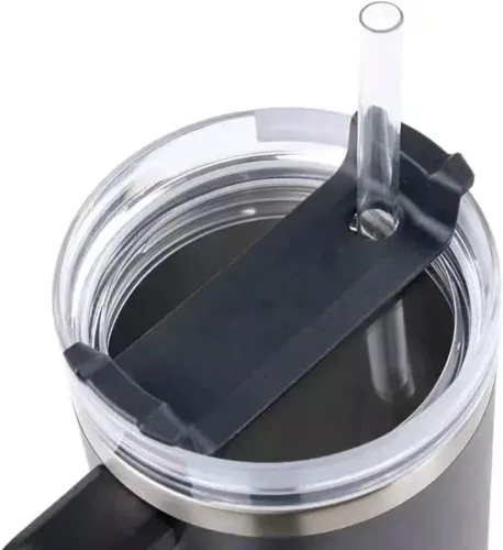Miniatura 5 de Paquete de 2 tapas para vaso de 40 onzas compatibles con Stanley Quencher, cubiertas de vaso de acero inoxidable a prueba de derrames y resistentes