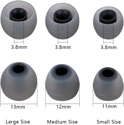 Miniatura 4 de Puntas de silicona para auriculares de repuesto, tapas de auriculares, puntas para oídos, geles para oídos, 9 pares S M L