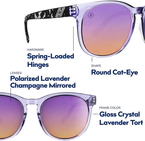 Miniatura 32 de Blenders Eyewear Serie H - Gafas de sol polarizadas - Ojo de gato redondo, bisagra con resorte - 100% protección UV - Para mujer