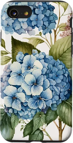 Miniatura 18 de Watercolour Vintage Blue Hydrangea with Flower Flower Case for iPhone 17