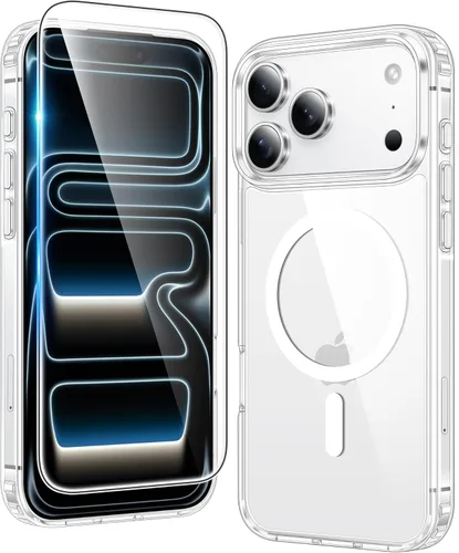 Miniatura 972 de FNTCASE Funda para iPhone 13 Pro-Max: Fundas magnéticas transparentes compatibles con Magsafe Slim anti amarillamiento protección contra caídas
