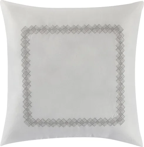 Miniatura 4 de Grand Avenue Juego de edredón bordado copetudo, tamaño Queen, juego de ropa de cama de 7 piezas, color blanco, ultrasuave, almohadas y fundas