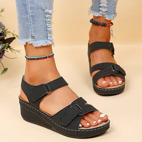 Miniatura 4 de Sandalias ortopédicas de moda para mujer, pantuflas para caminar con soporte de arco, puntera abierta, correa de tobillo, alpargatas de plataforma