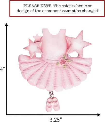Miniatura 2 de Adorno de Navidad de ballet personalizado 2026 Traje de bailarina rosa, disfraz de bailarina de ballet con zapatos de punta / pantuflas para árbol
