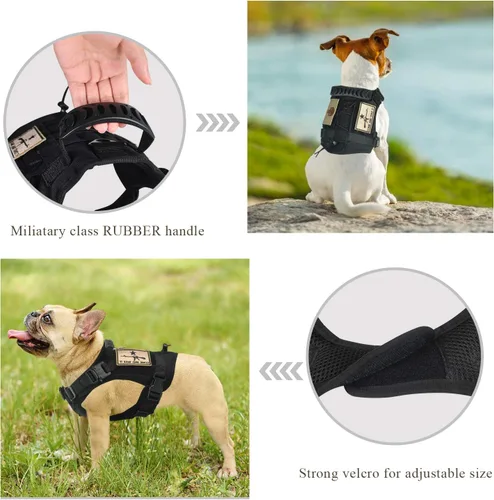 Miniatura 4 de Arnés táctico para perro, chaleco militar Molle para perro K9, chaleco para entrenamiento al aire libre, resistente al desgaste, arnés para perro