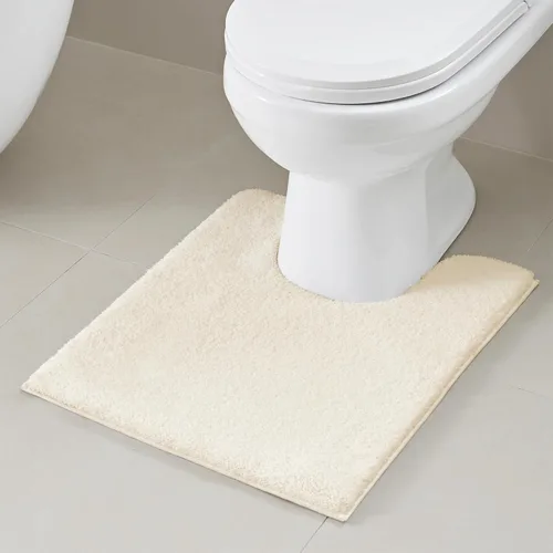Madison Park Alfombra de Baño Antideslizante, Tapete de Felpa Lujoso, Absorbente, Secado Rápido, Diseño de Spa, Decoración de Baño Marshmallow, Crema