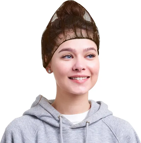 Miniatura 11 de EZGOODZ Redes desechables para el cabello para trabajadores del servicio de alimentos, nailon marrón de 28 pulgadas, banda elástica, unisex, paquete