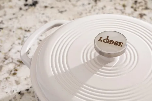 Miniatura 3 de Lodge 7.5 Quart - Horno holandés de hierro fundido esmaltado con tapa – Asas duales – Apto para horno hasta 500° F o en estufa - Úselo para marinar