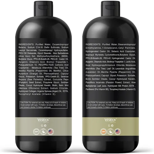 Miniatura 9 de Juego de champú y acondicionador de aceite de árbol de té con aceite de ricino, bloqueadores de DHT, alivio de la picazón del cuero cabelludo, apoya