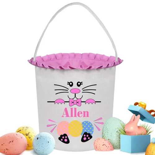 Miniatura 11 de Cestas de Pascua personalizadas para niños y niñas, cestas de conejo de Pascua personalizadas para niños, cesta de caza de huevos de Pascua, regalos