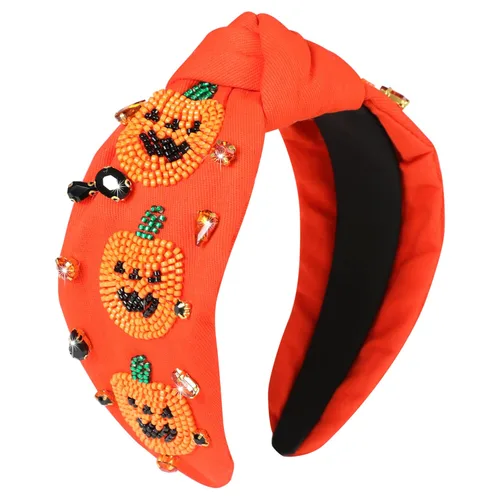 Miniatura 31 de Diademas de fantasma de Halloween para mujer, diadema de araña espeluznante con cuentas de diamantes de imitación de cristal, accesorios