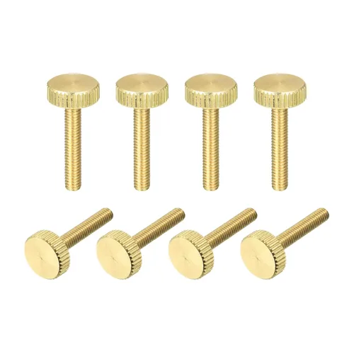 Miniatura 18 de uxcell Tornillos moleteados para pulgar, pernos planos de latón M3x10mm, sujetadores para PC, electrónicos, mecánicos, 8