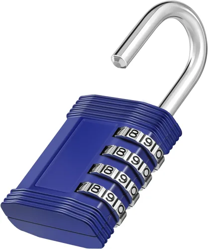 ZHEGE Candado de combinación para casillero, escuela, gimnasio, habitación, armario, valla, puerta y caja de herramientas (azul)