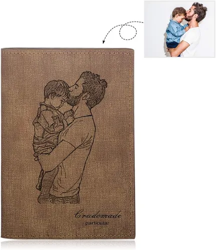 Miniatura 2 de Gemszoo Cartera personalizada con foto personalizada de cuero para hombres padre, Style 5