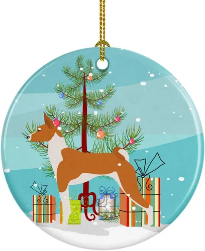 Miniatura 99 de Caroline's Treasures Bulldog inglés «Merry Christmas» adorno de cerámica para árbol de Navidad, decoración colgante para el hogar, Navidad, fiestas