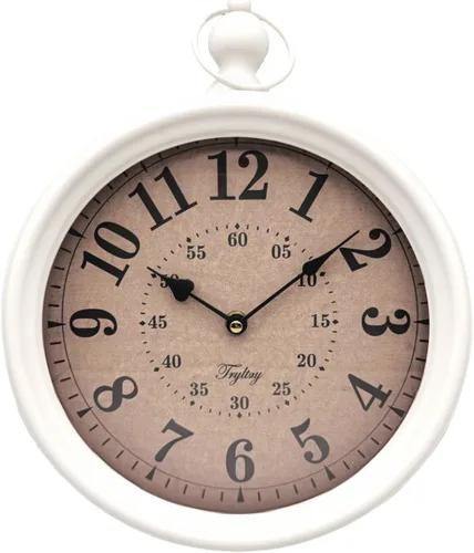 Miniatura 8 de Reloj de pared redondo retro de metal, estilo antiguo, funciona con pilas, estilo antiguo para cocina, sala de estar u oficina, color negro