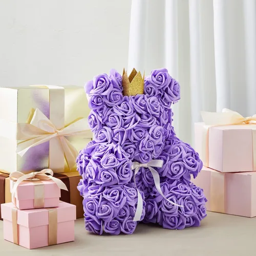 Miniatura 2 de Juvale Rosas artificiales sin tallo, rosas de plástico duraderas para decoración de boda, para decoración de mesa de centro de mesa, flores Morado