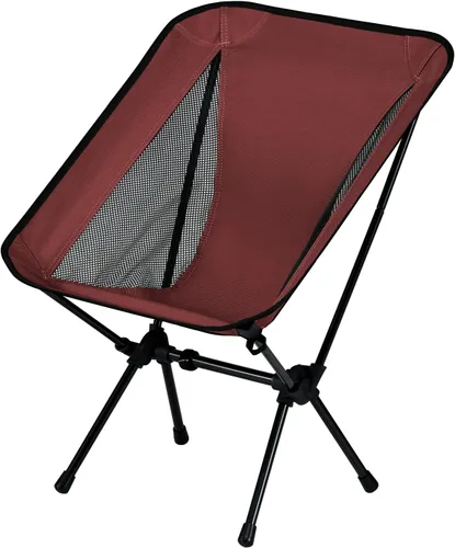 Silla de camping compacta esencial ligera y portátil, resistente con marco X, capacidad de 265 libras, plegable con bolsa de transporte, Rojo Marte