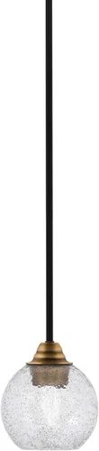 Miniatura 227 de Toltec Lighting Paramount - Mini colgante de 1 luz en acabado negro mate con cristal de arte perla de 7 pulgadas y estilo negro