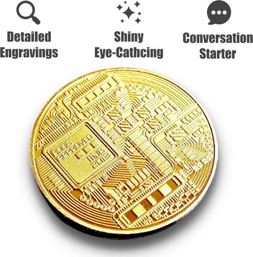 Miniatura 3 de Moneda de Bitcoin Edición de Coleccionista - Criptomoneda conmemorativa coleccionable en caja protectora de acrílico - Perfecta para entusiastas