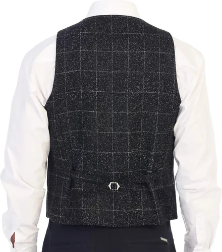 Miniatura 8 de Gioberti Chaleco de tweed formal de 6 botones para hombres