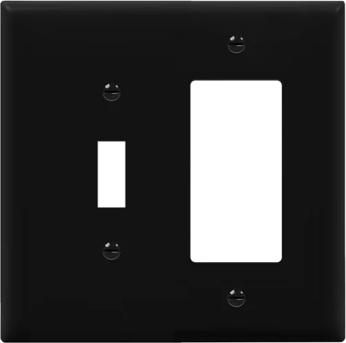 Miniatura 25 de ENERLITES - Placa de pared combinada de acero inoxidable para interruptor de palanca y decorativo, resistente a la corrosión, placa metálica de 2