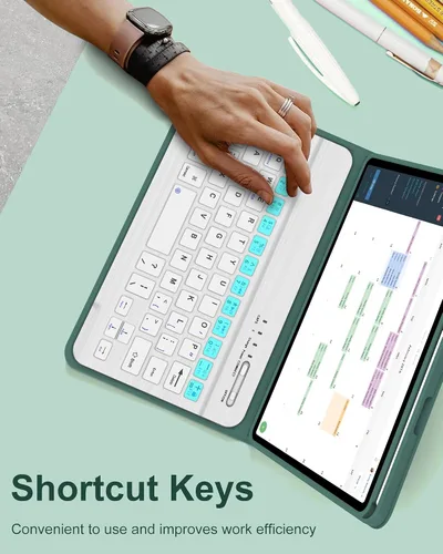 Miniatura 6 de Funda de teclado para iPad Mini 7ª (A17 Pro, 2024) y 6ª (2021) de 8.3 pulgadas, recargable, teclado Bluetooth desmontable, funda protectora delgada